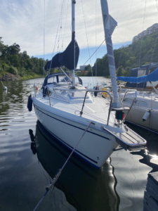 sailboat in a harbor